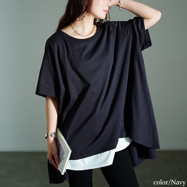 ネイビー | 大きいサイズ レディース チュニック | GOLDJAPAN　大きいサイズ専門店