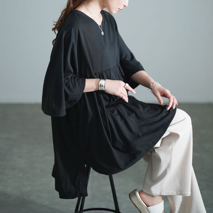 ブラック | 大きいサイズ レディース チュニック | GOLDJAPAN　大きいサイズ専門店