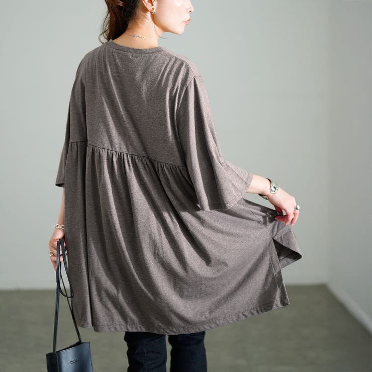 杢チャコール | 大きいサイズ レディース チュニック | GOLDJAPAN　大きいサイズ専門店
