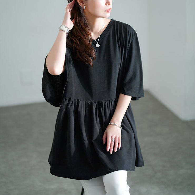 ブラック | 大きいサイズ レディース チュニック | GOLDJAPAN　大きいサイズ専門店