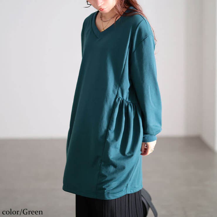グリーン | 大きいサイズ レディース チュニック | GOLDJAPAN　大きいサイズ専門店