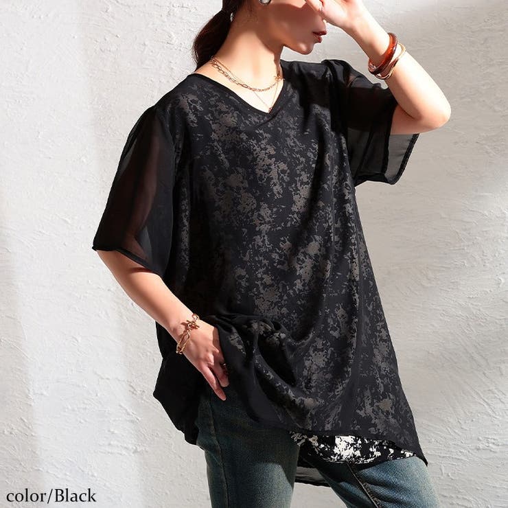 ブラック | 大きいサイズ レディース チュニック | GOLDJAPAN　大きいサイズ専門店