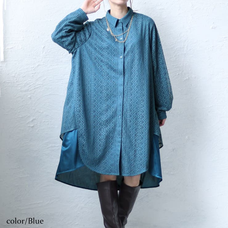 ブルー | 大きいサイズ レディース ワンピース | GOLDJAPAN　大きいサイズ専門店