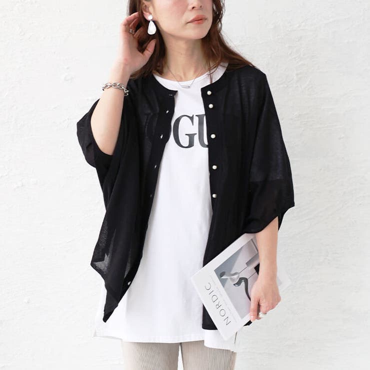 ブラック | 大きいサイズ レディース カーディガン | GOLDJAPAN　大きいサイズ専門店