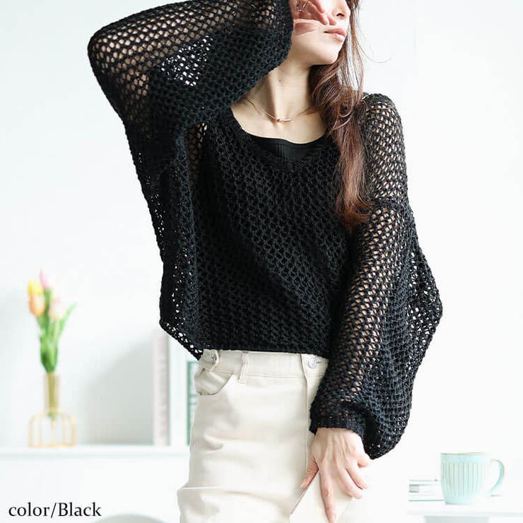 ブラック | 大きいサイズレディース トップス ニット | GOLDJAPAN 大きいサイズ専門店