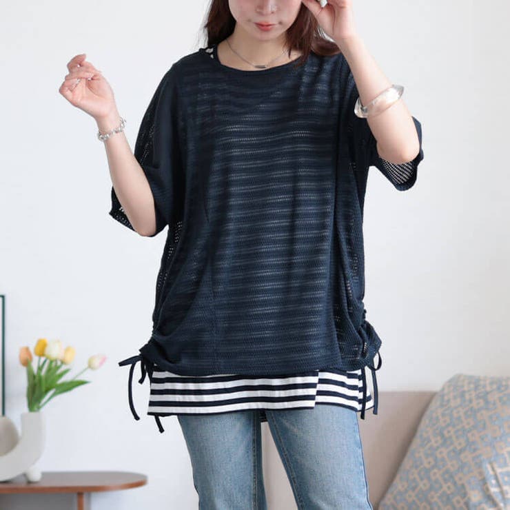 ネイビー | 大きいサイズ レディース トップス | GOLDJAPAN　大きいサイズ専門店