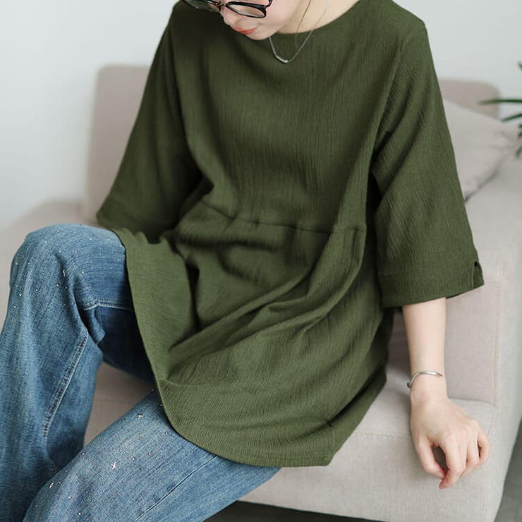 カーキ | 大きいサイズ レディース チュニック | GOLDJAPAN　大きいサイズ専門店