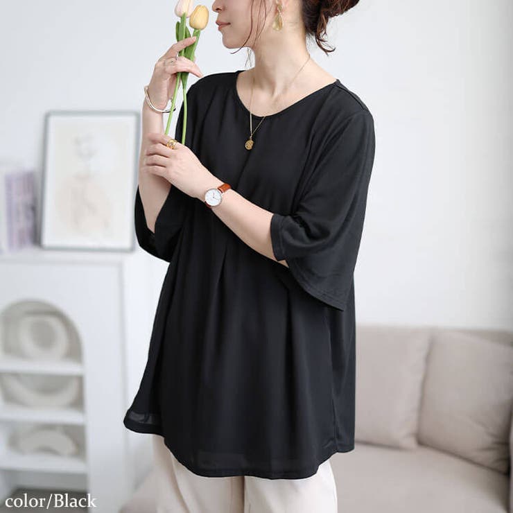 ブラック | 大きいサイズ レディース チュニック | GOLDJAPAN　大きいサイズ専門店