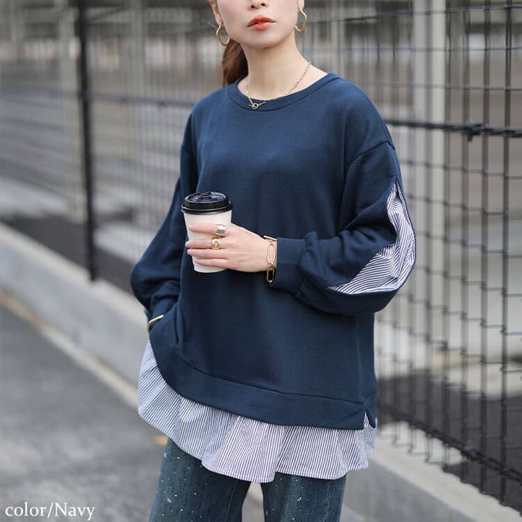 ネイビー | 大きいサイズ レディース チュニック | GOLDJAPAN　大きいサイズ専門店