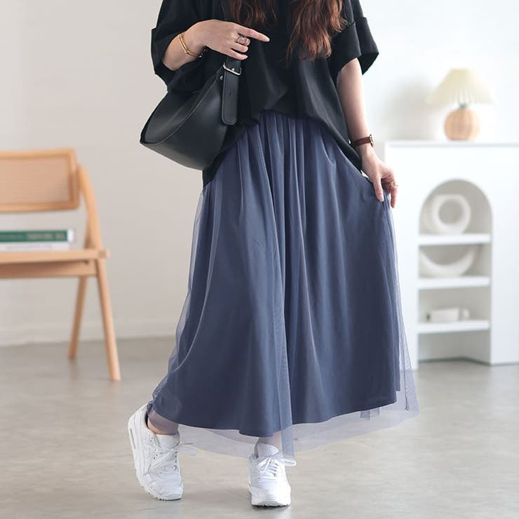 ブルーグレー | 大きいサイズレディース ボトムス スカート | GOLDJAPAN　大きいサイズ専門店