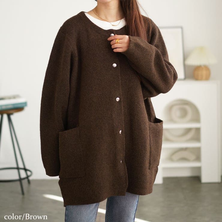 ブラウン | 大きいサイズレディース トップス カーディガン | GOLDJAPAN　大きいサイズ専門店