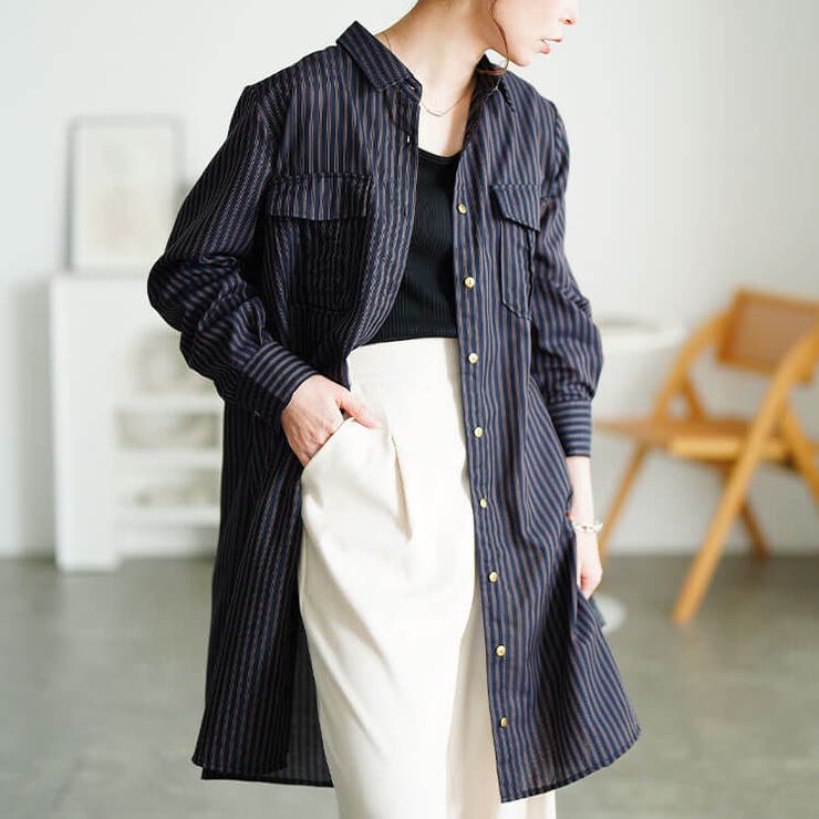 ストライプ | 大きいサイズ レディース チュニック | GOLDJAPAN　大きいサイズ専門店