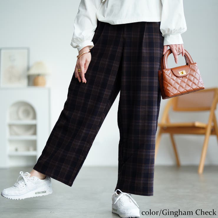 ギンガムチェック | 大きいサイズ レディース パンツ | GOLDJAPAN　大きいサイズ専門店