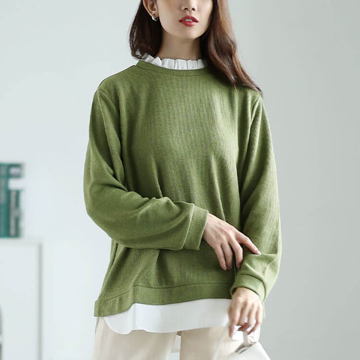 ライトグリーン | 大きいサイズレディース トップス カットソー | GOLDJAPAN　大きいサイズ専門店