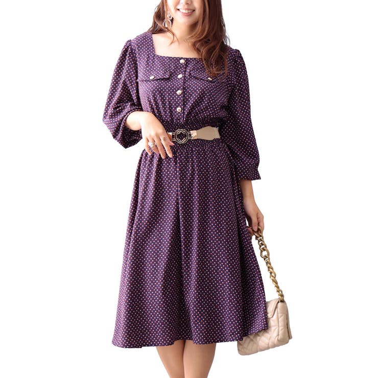 ネイビー | 大きいサイズ レディース ワンピース | GOLDJAPAN　大きいサイズ専門店