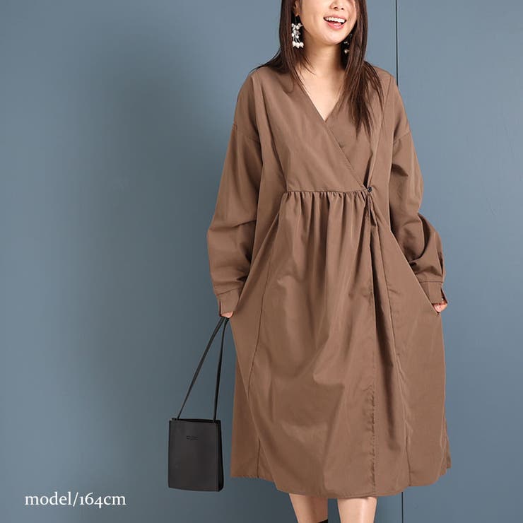 ブラウン | 大きいサイズ レディース ワンピース | GOLDJAPAN　大きいサイズ専門店