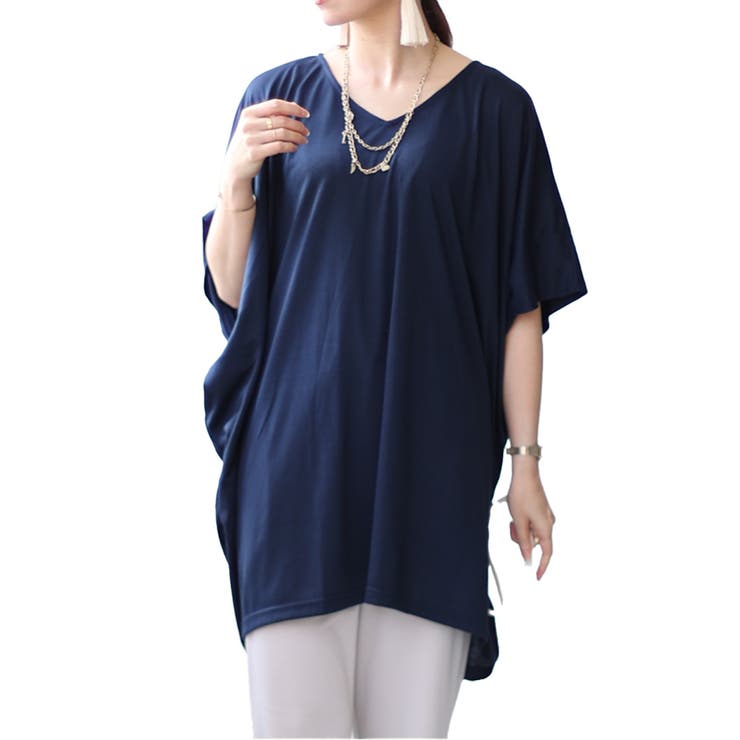 ネイビー | 大きいサイズ レディース チュニック | GOLDJAPAN　大きいサイズ専門店