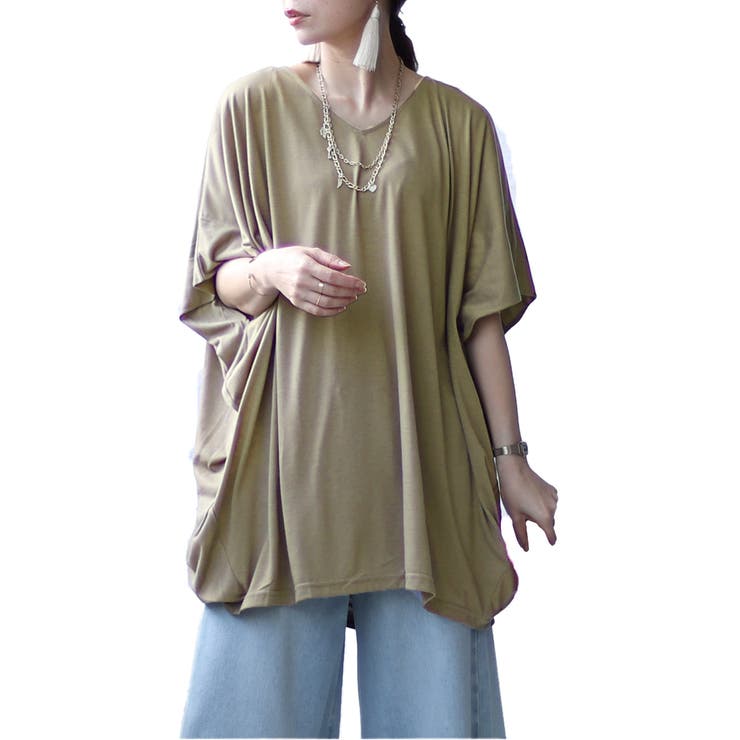 カーキ | 大きいサイズ レディース チュニック | GOLDJAPAN　大きいサイズ専門店