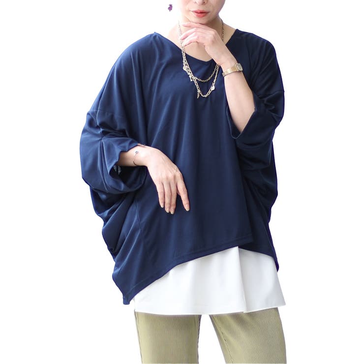 ネイビー | 大きいサイズ レディース トップス | GOLDJAPAN　大きいサイズ専門店