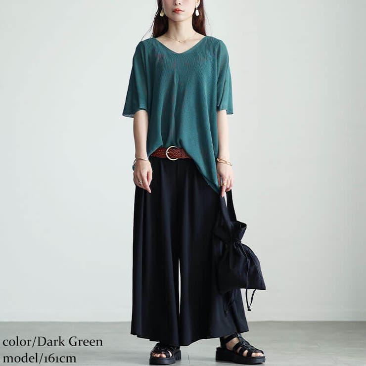 ダークグリーン | 大きいサイズレディース トップス ニット | GOLDJAPAN　大きいサイズ専門店