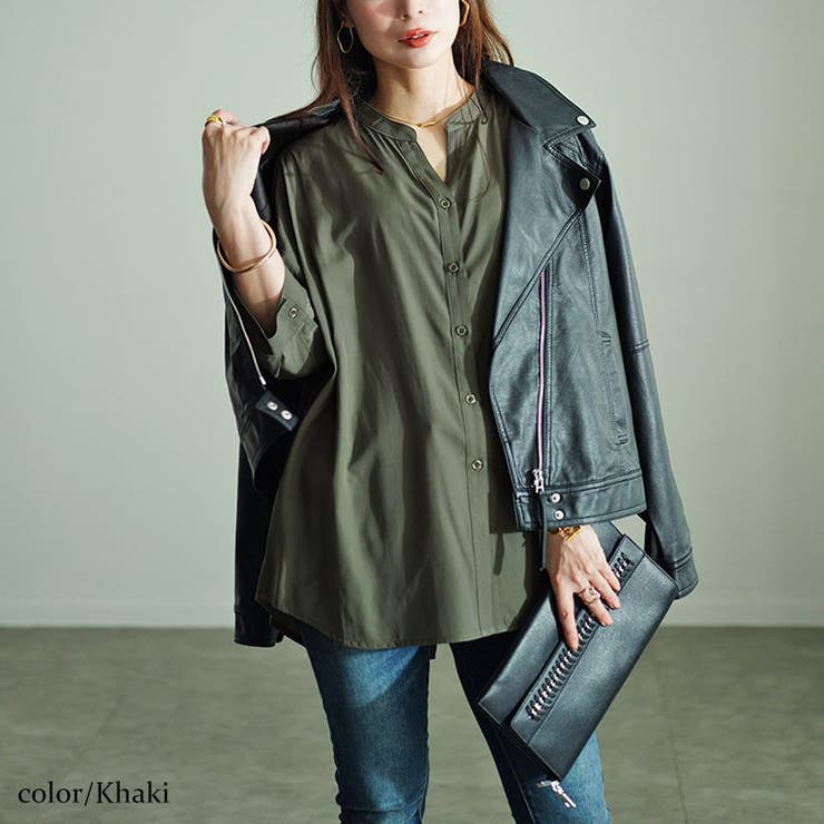 カーキ | 大きいサイズレディース トップス シャツ | GOLDJAPAN　大きいサイズ専門店