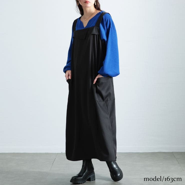 ブラック | 大きいサイズレディース ワンピース ジャンパースカート | GOLDJAPAN　大きいサイズ専門店