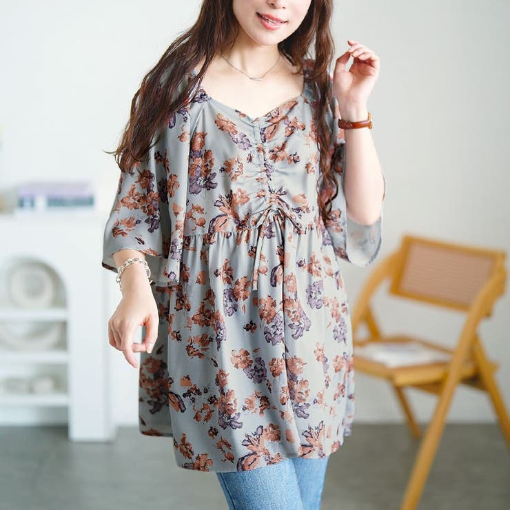 アイスグレー | 大きいサイズ レディース チュニック | GOLDJAPAN　大きいサイズ専門店