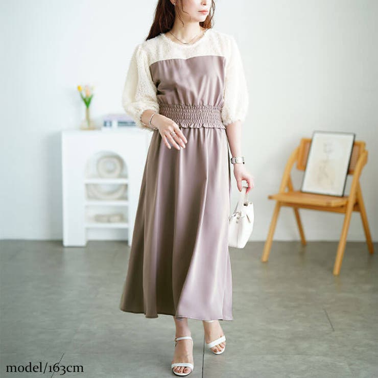 グレージュ | 大きいサイズ レディース ワンピース | GOLDJAPAN　大きいサイズ専門店