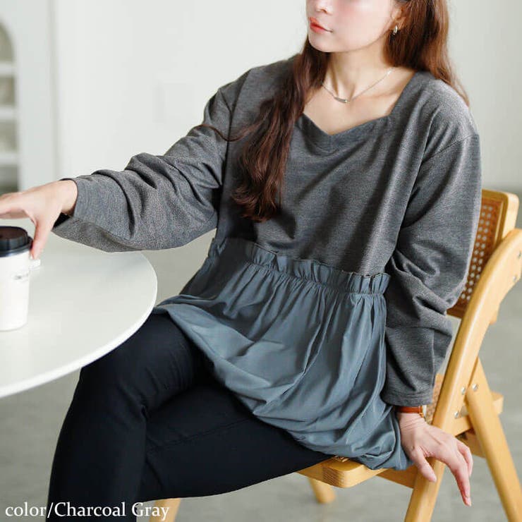 チャコールグレー | 大きいサイズ レディース トップス | GOLDJAPAN　大きいサイズ専門店