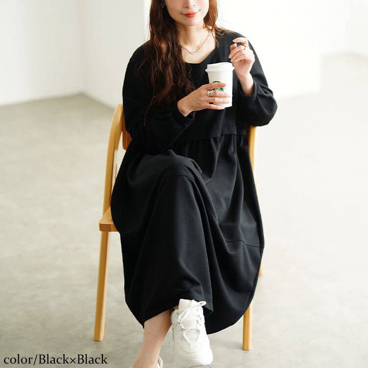 ブラック×ブラック | 大きいサイズ レディース ワンピース | GOLDJAPAN　大きいサイズ専門店