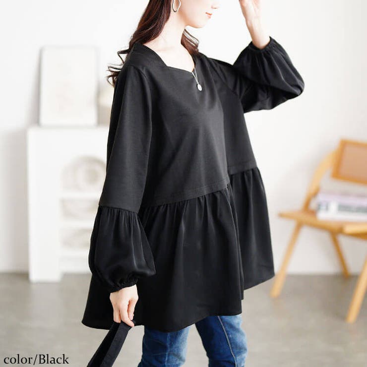ブラック | 大きいサイズ レディース チュニック | GOLDJAPAN　大きいサイズ専門店