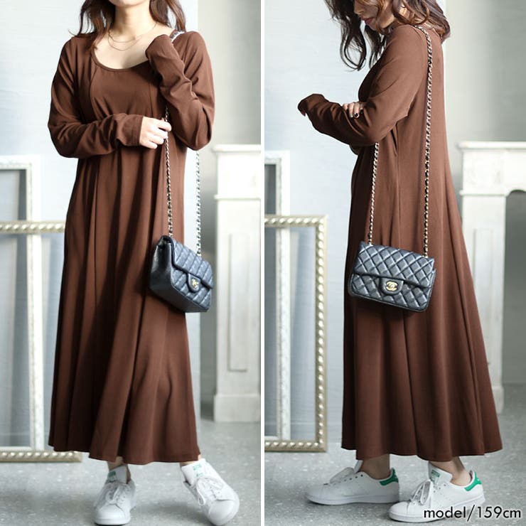 ブラウン | 大きいサイズ レディース ワンピース | GOLDJAPAN　大きいサイズ専門店