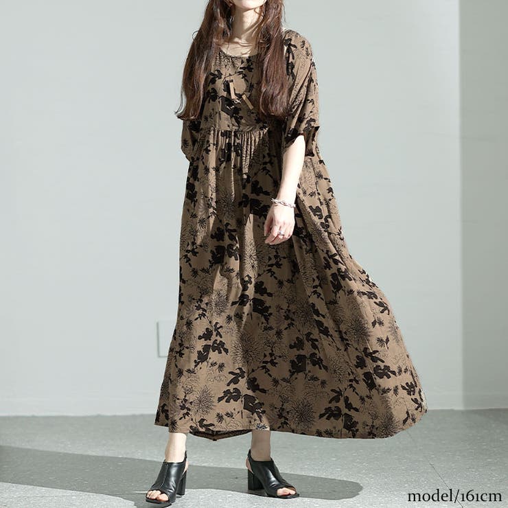 ブラウン | 大きいサイズ レディース ワンピース | GOLDJAPAN　大きいサイズ専門店