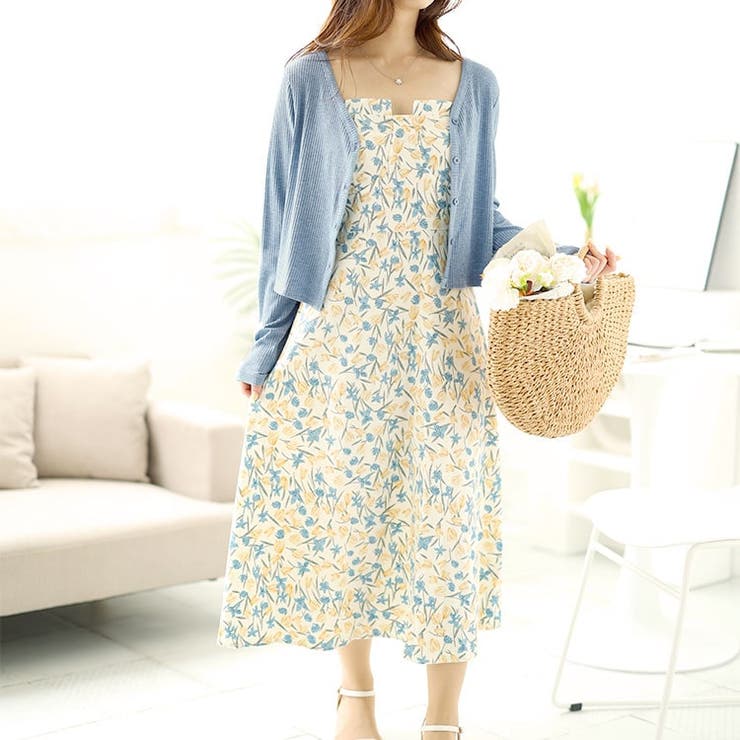 ブルー | 大きいサイズレディース カーディガン ワンピース | GOLDJAPAN　大きいサイズ専門店