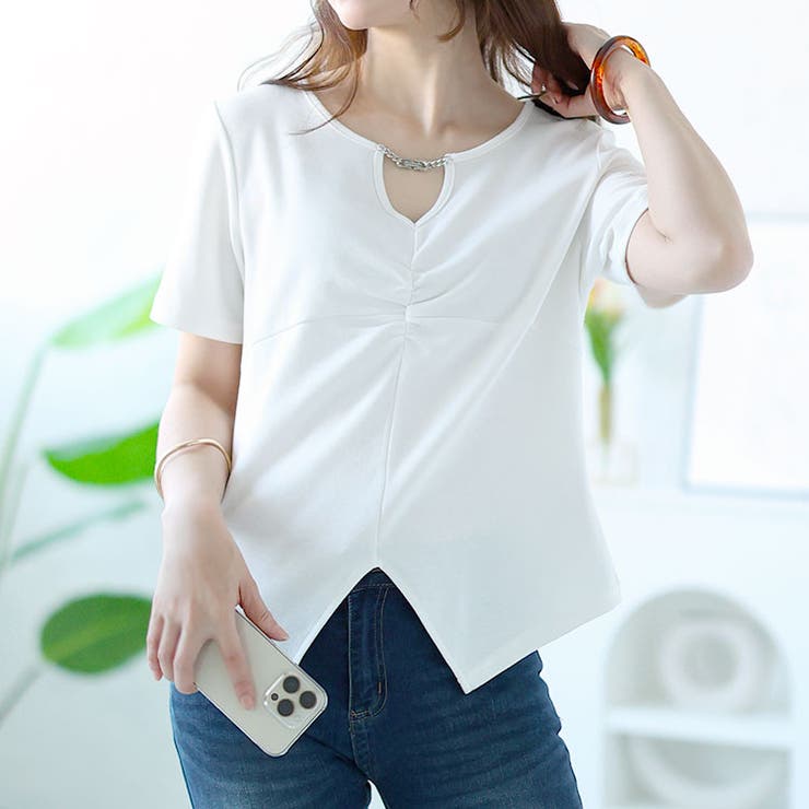 ホワイト | 大きいサイズレディース トップス Tシャツ | GOLDJAPAN　大きいサイズ専門店