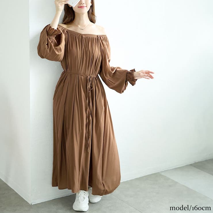 ブラウン | 大きいサイズレディース ワンピース 2wayキャンディースリープワンピース | GOLDJAPAN　大きいサイズ専門店