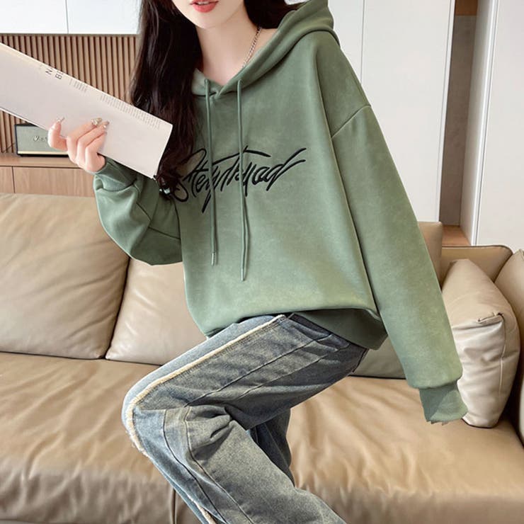 グリーン | 大きいサイズレディース トップス パーカー | GOLDJAPAN　大きいサイズ専門店