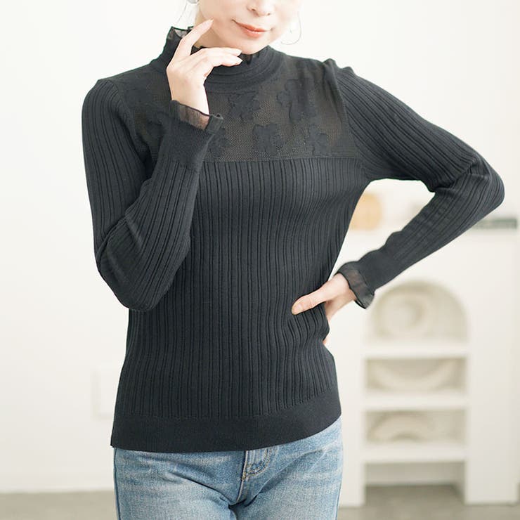 ブラック | 大きいサイズレディース トップス ニット | GOLDJAPAN　大きいサイズ専門店