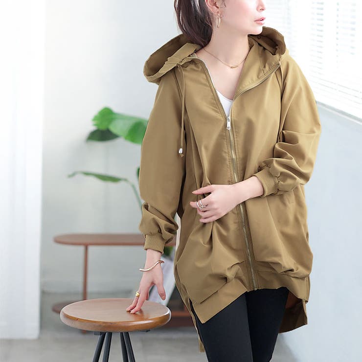 ベージュ | 大きいサイズレディース アウター パーカー | GOLDJAPAN　大きいサイズ専門店
