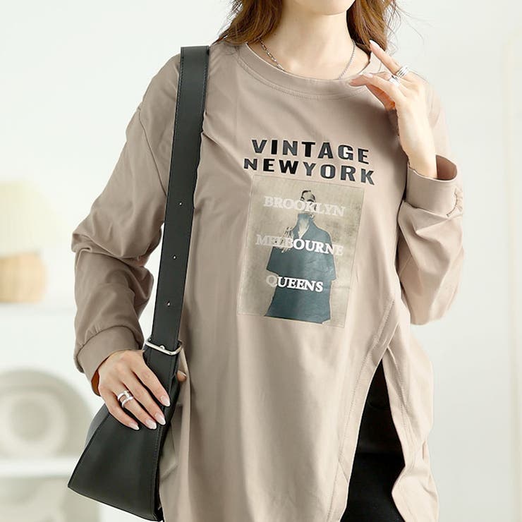 ベージュ | 大きいサイズレディース トップス カットソー | GOLDJAPAN　大きいサイズ専門店