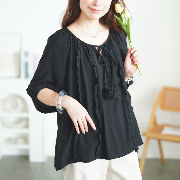 ブラック | 大きいサイズ レディース トップス | GOLDJAPAN　大きいサイズ専門店