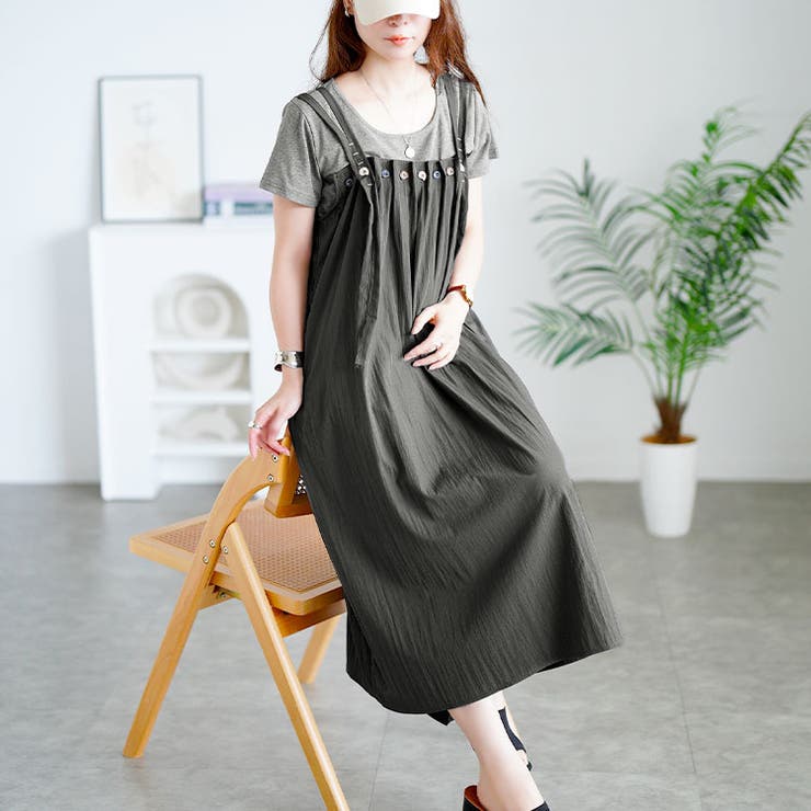 ダークグレー | 大きいサイズ レディース ワンピース | GOLDJAPAN　大きいサイズ専門店