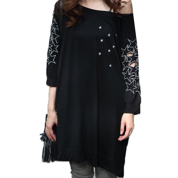 星刺繍がオシャレ 大きいサイズ レディース | GOLDJAPAN　大きいサイズ専門店 | 詳細画像1 