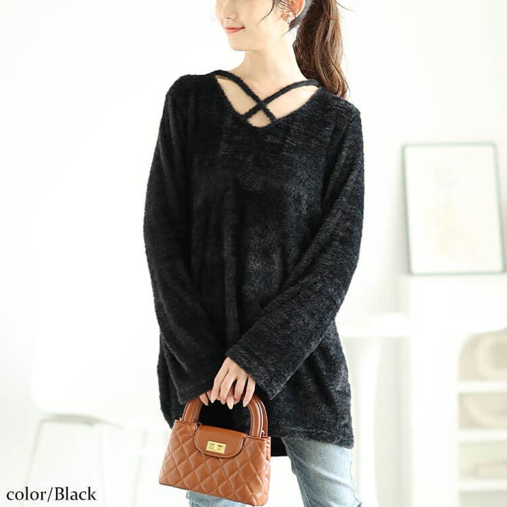 大きいサイズレディース チュニック ニット[品番：GJ000021450