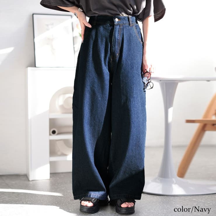 ネイビー | 大きいサイズレディース パンツ ズボン | GOLDJAPAN　大きいサイズ専門店