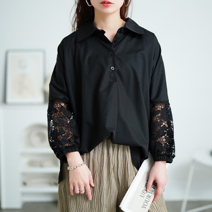 ブラック | 大きいサイズレディース トップス シャツ | GOLDJAPAN　大きいサイズ専門店