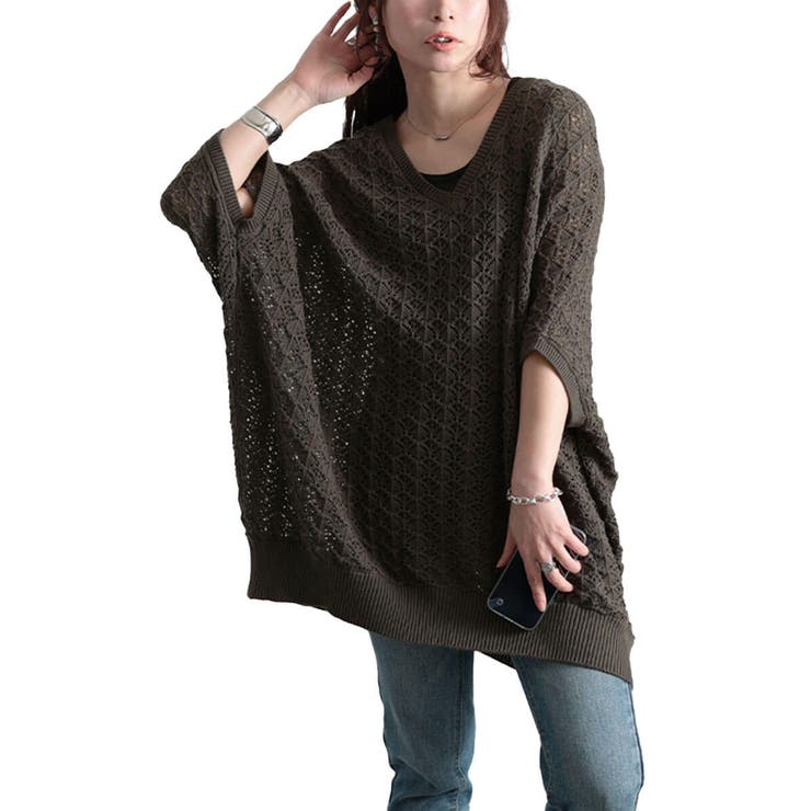 ブラウン | 大きいサイズ レディース チュニック | GOLDJAPAN　大きいサイズ専門店