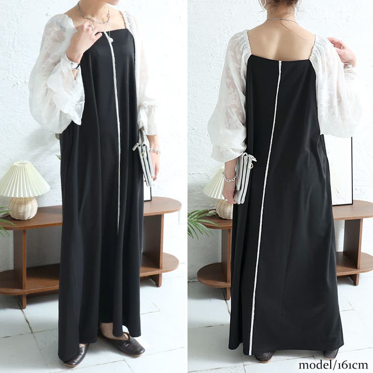 ブラック×ホワイト | 大きいサイズ レディース ワンピース | GOLDJAPAN　大きいサイズ専門店