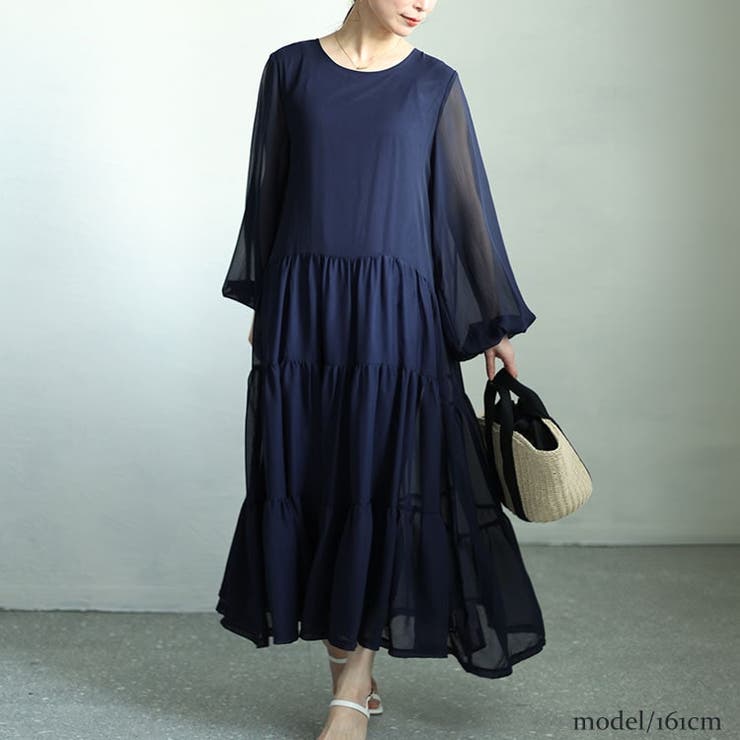 ネイビー | 大きいサイズ レディース ワンピース | GOLDJAPAN　大きいサイズ専門店