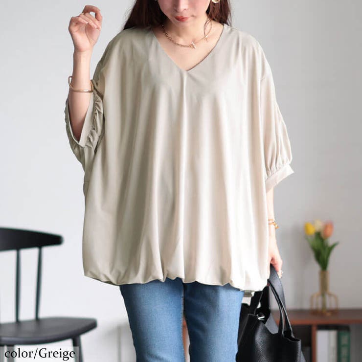 グレージュ | 大きいサイズレディース トップス カットソー | GOLDJAPAN　大きいサイズ専門店